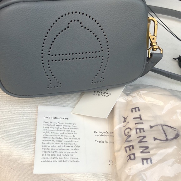 ETIENNE AIGNER Stella mini camera crossbody GRAY genuine leather - Picture 11 of 16